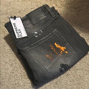 Rue21 Men's Gray Jeans with Orange Accents